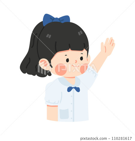 Girl student Raising Hand cartoon Girl student Raising Hand cartoon 110281617