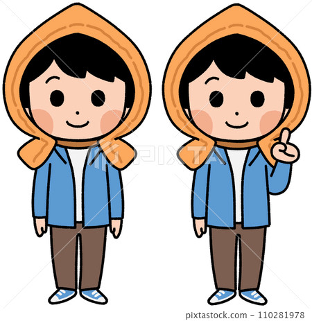 一個戴著災難頭巾的男孩 一個戴著災難頭巾的男孩 110281978