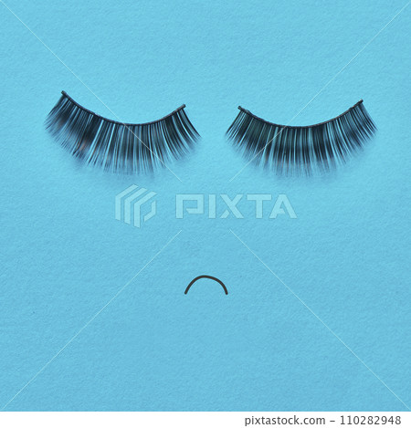 blue sad face 110282948