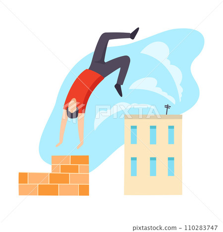 Parkour practitioner illustration flat vector illustration isolated on white background. 110283747
