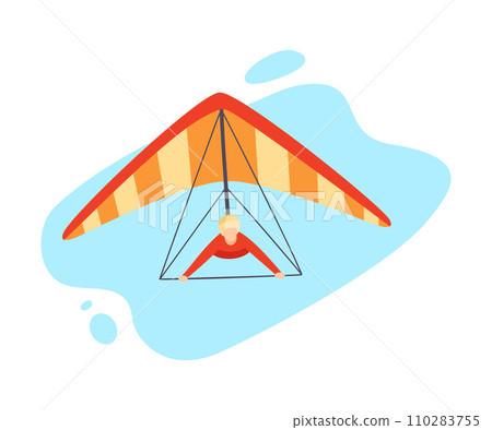 Hang gliding character vector illustration isolated on white background. 110283755