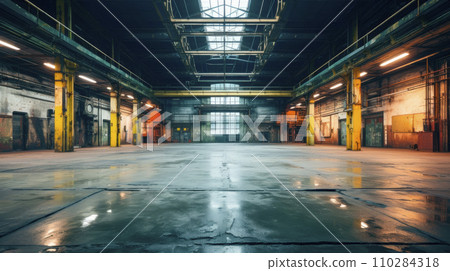 Industrial interior of an old factory or warehouse 110284318