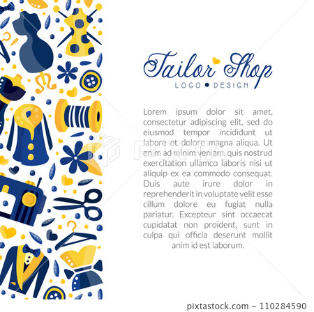 Boutique Fashion Banner Design with Garment and Hanger Vector Template 110284590