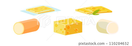 Different Types of Cheese as Fresh Dairy Product Vector Set Different Types of Cheese as Fresh Dairy Product Vector Set 110284632