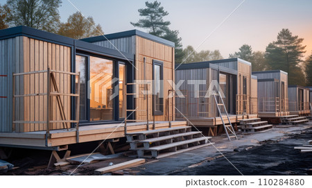 Process of building a modular house 110284880
