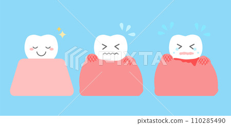 具有牙齦腫脹症狀的牙齒字符集 110285490