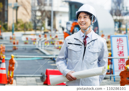 Site supervisor standing at the construction site 110286101