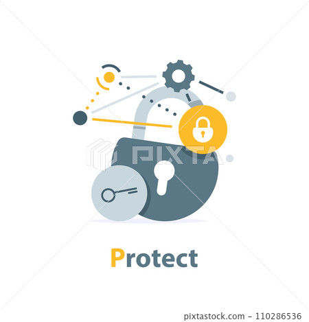 Protection concept. Protect mechanism, system... - Stock Illustration ...