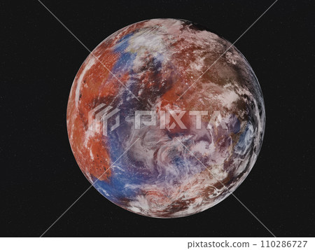Planet Earth of solar system with red spots of drought 110286727