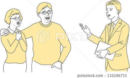 Business person male consultation elderly couple 110286731
