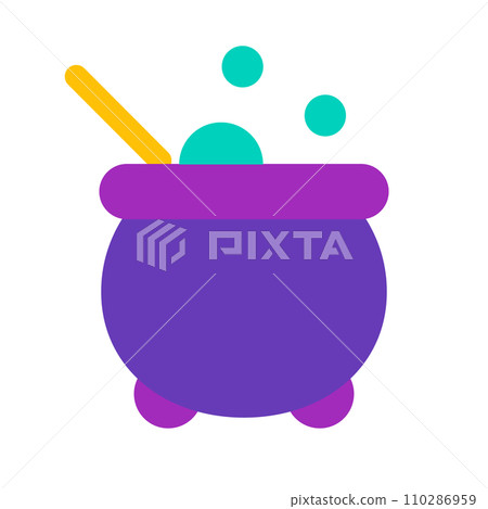 Halloween, color style icon representing witches pot 110286959