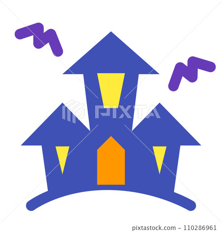 Color style icon representing Halloween, haunted house Color style icon representing Halloween, haunted house 110286961