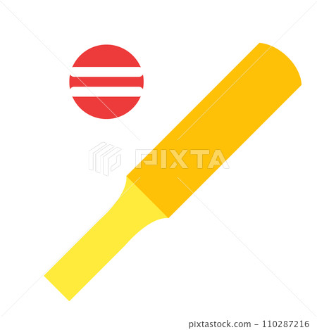 Color style icon representing sport, cricket Color style icon representing sport, cricket 110287216