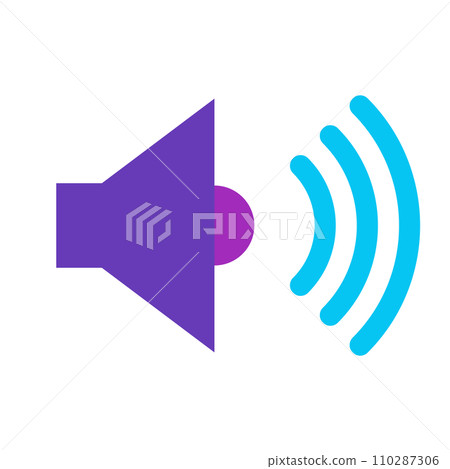 Color style icons representing music, sound, volume, speakers Color style icons representing music, sound, volume, speakers 110287306