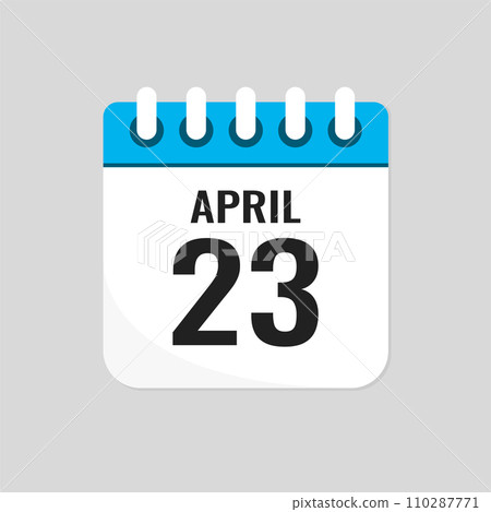 Icon page calendar day - 23 April Icon page calendar day - 23 April 110287771