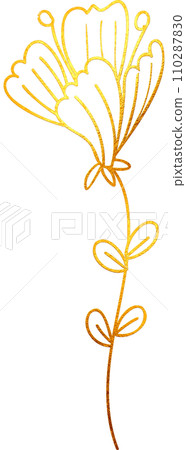 Golden Bloom - A Digital Painting of Floral Doodle Art Piece. Golden Bloom - A Digital Painting of Floral Doodle Art Piece. 110287830
