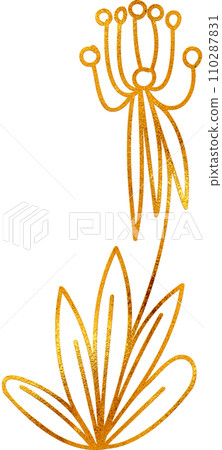 Golden Bloom - A Digital Painting of Floral Doodle Art Piece. Golden Bloom - A Digital Painting of Floral Doodle Art Piece. 110287831