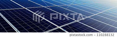 Close up dirty solar cell panels with gradient copy space for writing text 110288132