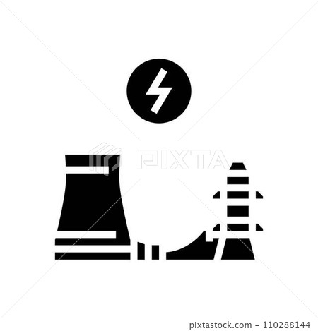 power grid nuclear energy glyph icon vector illustration 110288144