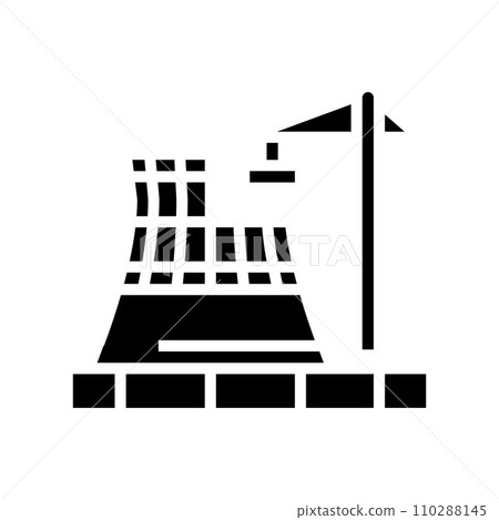 plant construction nuclear energy glyph icon vector illustration 110288145