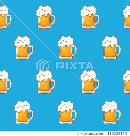 Vector seamless background with glasses of beer Vector seamless background with glasses of beer 110288153