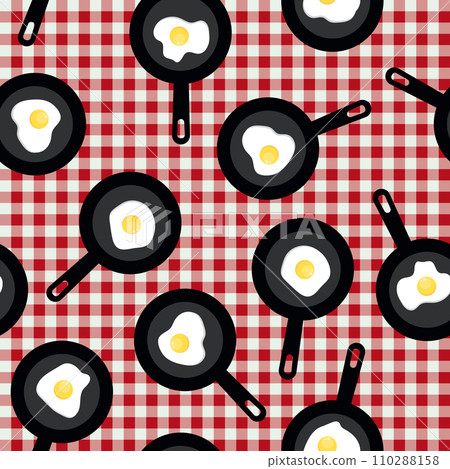Vector seamless pattern with frying pans Vector seamless pattern with frying pans 110288158