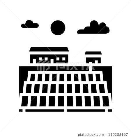 power plant solar panel glyph icon vector illustration 110288167