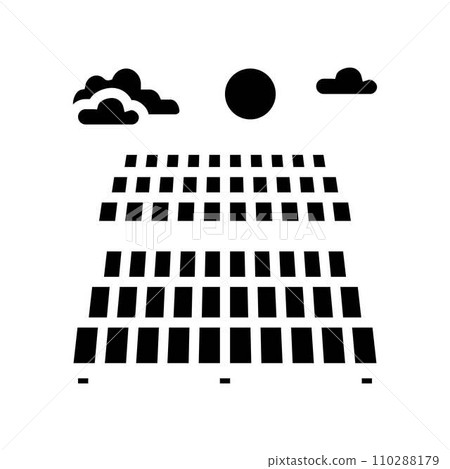 farm solar panel glyph icon vector illustration 110288179