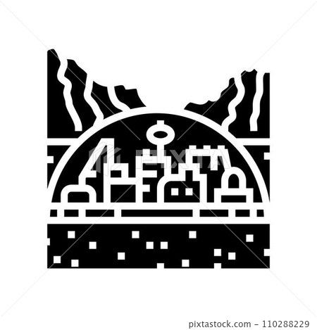 colony space exploration glyph icon vector illustration 110288229