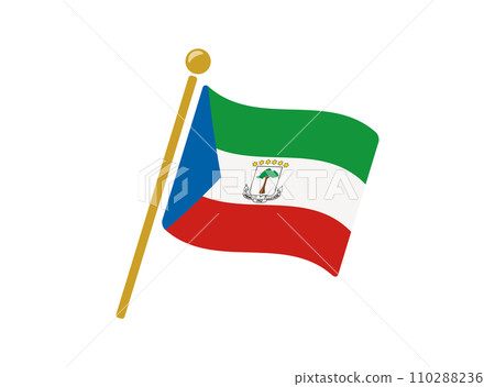 赤道幾內亞國旗圖標矢量圖解 赤道幾內亞國旗圖標矢量圖解 110288236