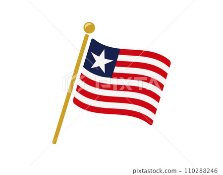 利比里亞國旗圖標矢量圖解 110288246