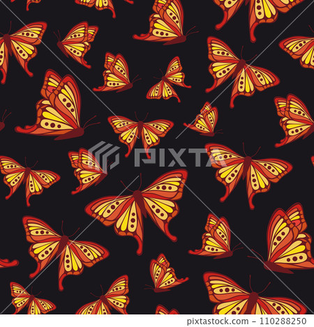 Vector seamless background with red butterfly Vector seamless background with red butterfly 110288250