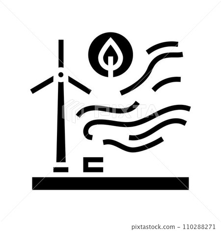 clean wind energy turbine glyph icon vector illustration clean wind energy turbine glyph icon vector illustration 110288271