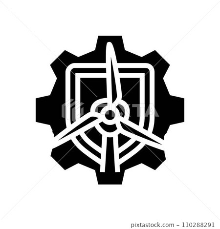 turbine safety wind glyph icon vector illustration turbine safety wind glyph icon vector illustration 110288291