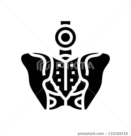 lower back pain osteoporosis symptom glyph icon vector illustration 110288316