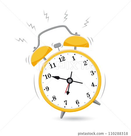 Ringing yellow alarm clock. Ringing yellow alarm clock. 110288318