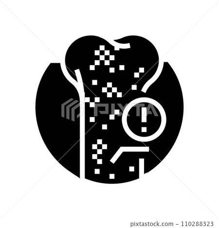 severe osteoporosis bone glyph icon vector illustration 110288323