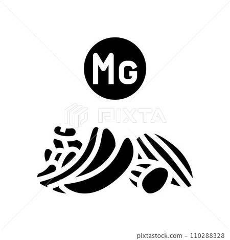 magnesium rich food osteoporosis glyph icon vector illustration 110288328