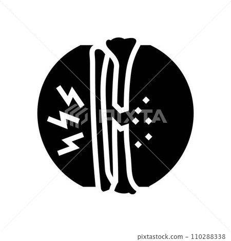 tibia fracture osteoporosis bone glyph icon vector illustration 110288338
