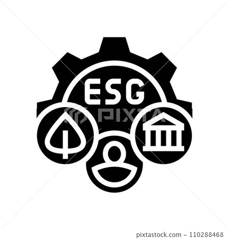 esg environmental social governance glyph icon vector illustration 110288468