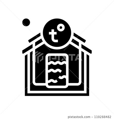 solar water heater energy conservation glyph icon vector illustration 110288482
