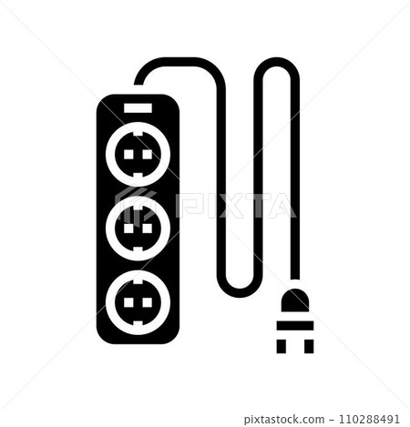 power strip energy conservation glyph icon vector illustration 110288491