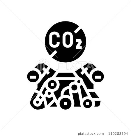emission free engine carbon glyph icon vector illustration 110288594