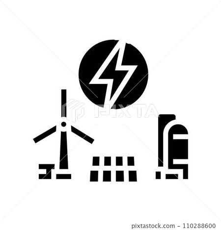 clean energy production carbon glyph icon vector illustration 110288600