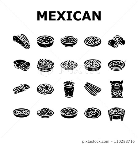 mexican cuisine food dinner icons set vector mexican cuisine food dinner icons set vector 110288716