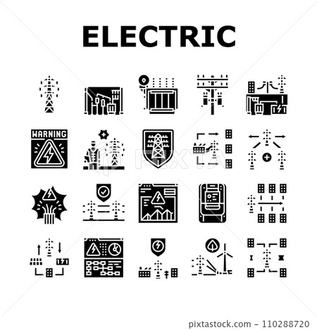 electric grid energy power icons set vector electric grid energy power icons set vector 110288720