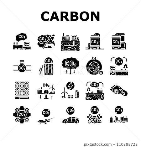 carbon capture co2 storage icons set vector 110288722