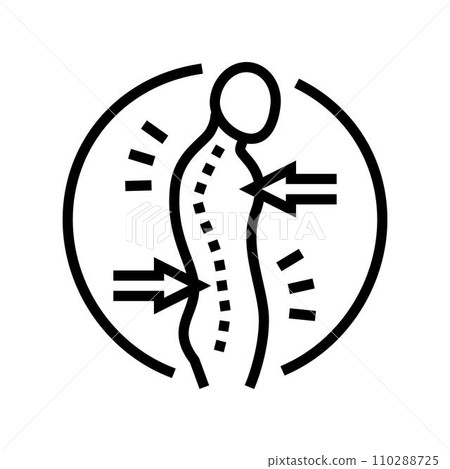 stooped posture osteoporosis symptom line icon vector illustration 110288725