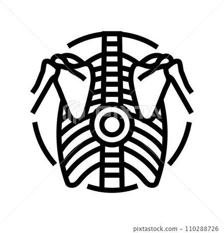 pain thoracic spine osteoporosis symptom line icon vector illustration 110288726