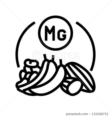 magnesium rich food osteoporosis line icon vector illustration 110288732